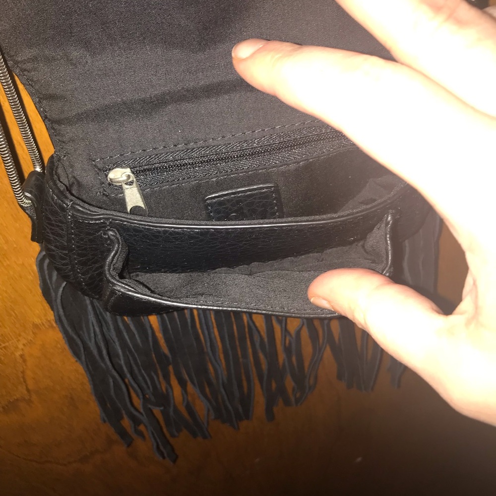 DV Boho Black Fringe Crossbody Bag NWT - Picture 3 of 5